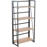 Dakota Bookcase in Black Painted Metal & Natural Wood